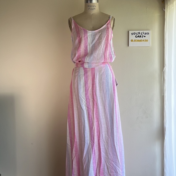 NWT👕 Splendid Sunset Hibiscus Stripe Linen Blend Tank Top SZ-XS - Picture 12 of 12